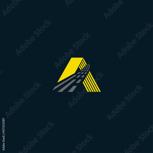 Abstract origami plane vector illustration, light yellow arrow design