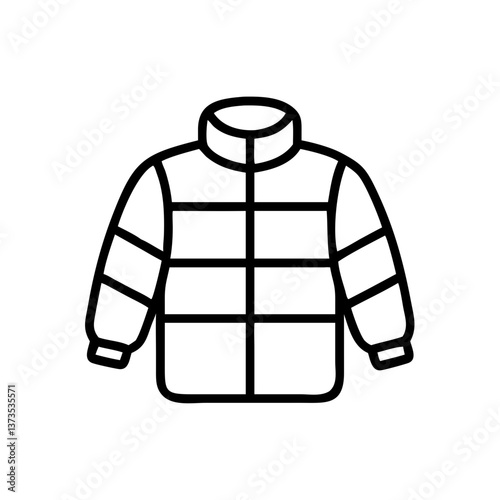 Puffer jacket outline icon on a simple background  