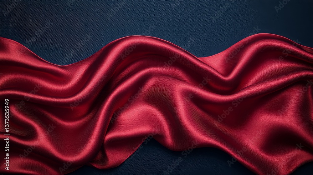 Obraz premium Luxurious Red Silk Drape on Dark Background