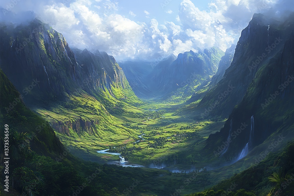 Obraz premium a dramatic valley