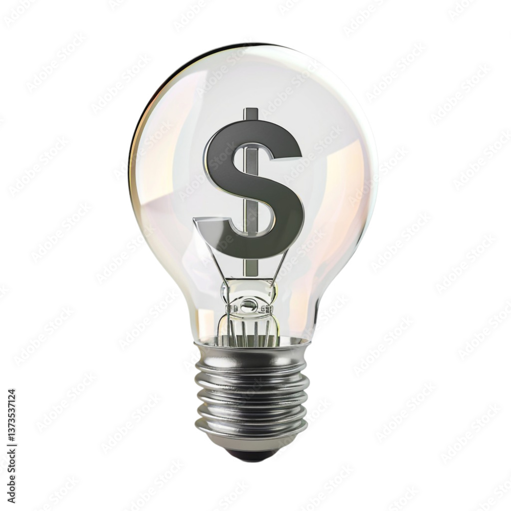 Lightbulb with a Dollar Sign Symbol Isolated on Transparent Background Lightbulb with a Dollar Sign Symbol Isolated on Transparent Background