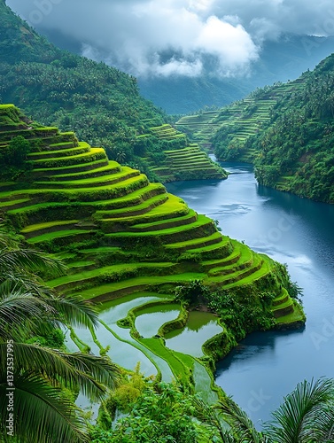 Philippine Rice Terraces, Scenic River View