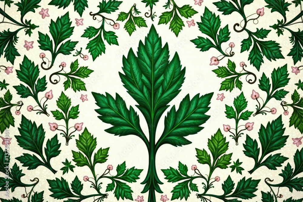 Intricate parsley leaf design, repeating motif, diet, spring, texture Intricate parsley leaf design, repeating motif, diet, spring, texture