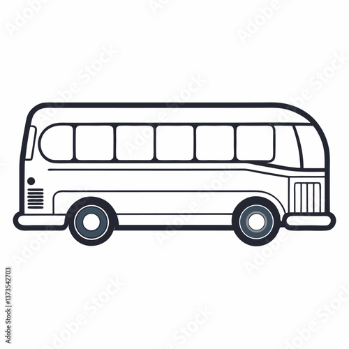 bus-line-art-on-white-background