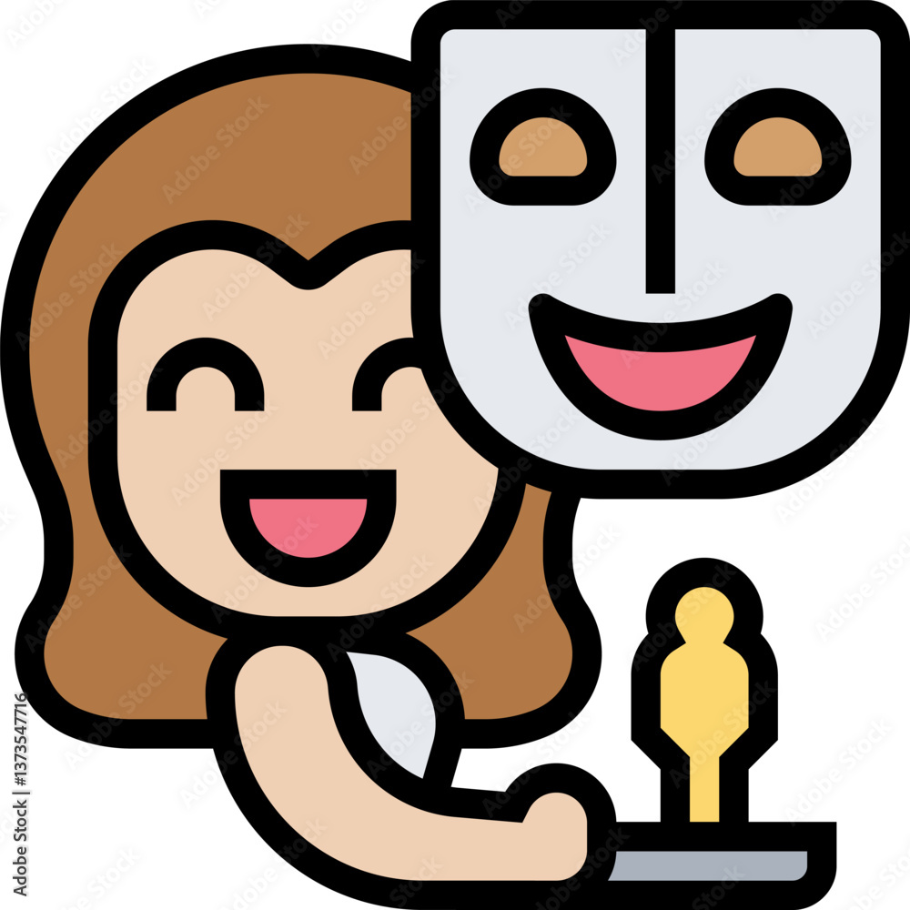 actress Illustration on a white background. actress Illustration on a white background.