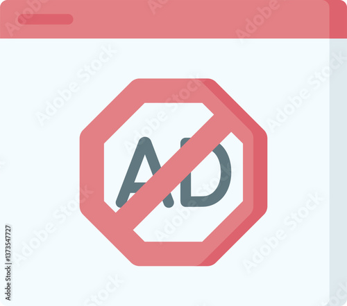ad blocker Illustration on a white background.