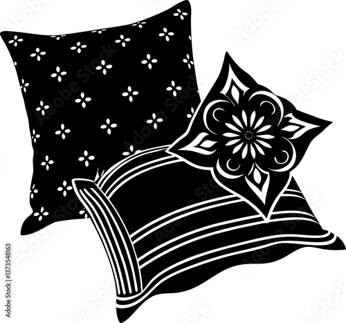 decorative-pillows-silhouette-vector 