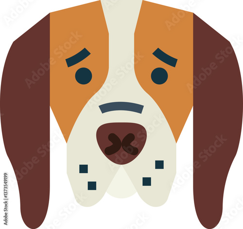 Basset Hound Illustration on a white background.