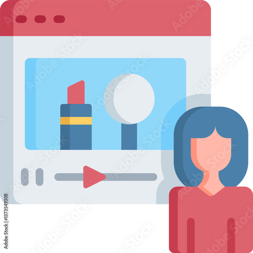 beauty blogger Illustration on a white background.