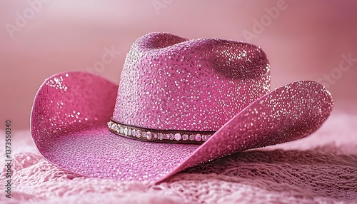 Pink Cowboy Hat on Pink Fabric