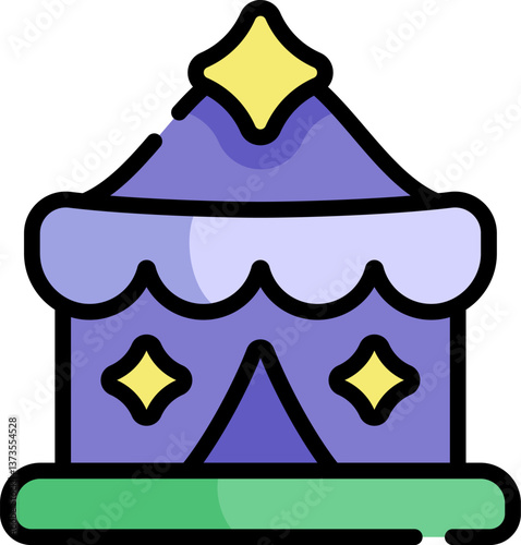 circus tent Illustration on a white background.