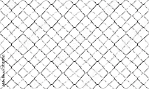 点線のひし形が点線に囲まれた二重の格子柄