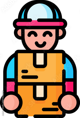 delivery courier Illustration on a white background.