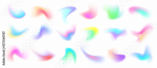 Obraz na płótnie Colorful blurry gradient shapes, abstract light fluid mesh, soft colors in various forms. Vector design elements. w salonie