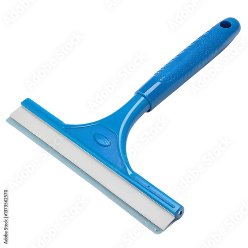 Blue Plastic Window and Glass Squeegee isolated on transparent background