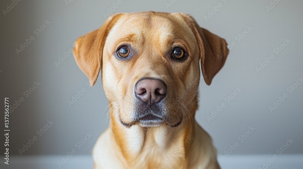 Adorable Labrador Retriever Looking Calm and Trusting at Camera Adorable Labrador Retriever Looking Calm and Trusting at Camera