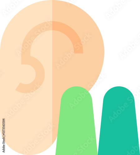 ear plug Illustration on a white background.