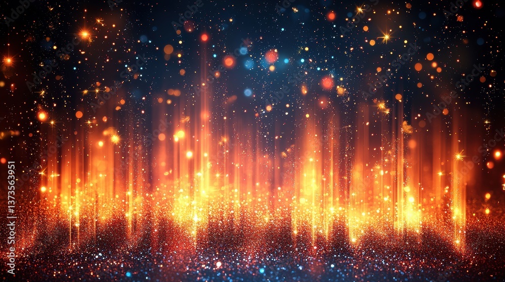 Vibrant Abstract Background with Colorful Light Particles and Sparks