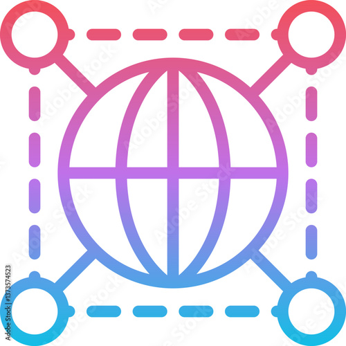global connection Illustration on a white background.