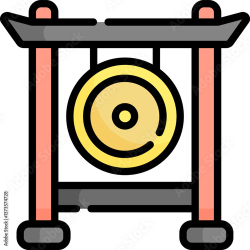 gong Illustration on a white background.