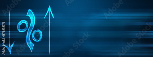 percent icon business up and down concept