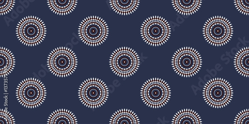 African ethnic traditional native pattern. Seamless pattern beautiful Kitenge, chitenge, dutch wax, and Ankara style. Design for carpet, wallpaper, clothing, wrapping, fabric, cover, dress. Vector