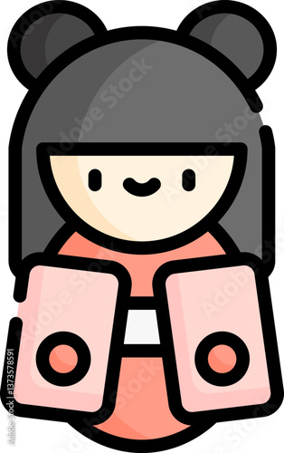 kokeshi Illustration on a white background