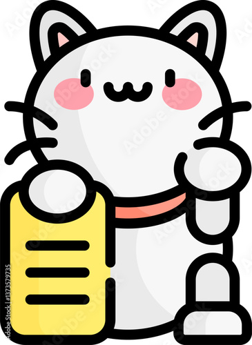 maneki neko Illustration on a white background
