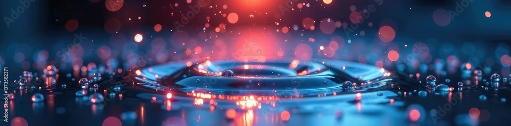Obraz premium Water drops create a sparkling effect on glass, glossy finish, water droplets, puddle