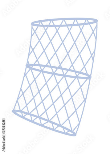 Obraz na płótnie Fish net icon, isolated fishnet and fish scoop. Mesh tool used for catching. Device for safely transferring fish from one container to another or water. Vector cartoon illustration w salonie