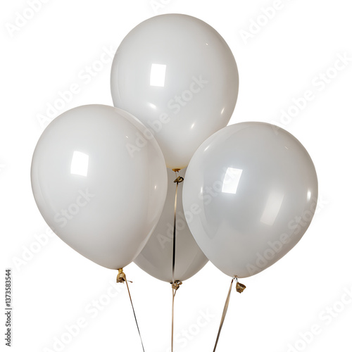White balloons on transparent background