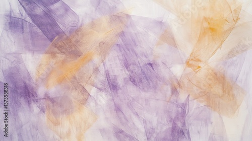 Abstract translucent layers of pencil strokes create a soft, textured artwork in hues of purple and orange, enhancing emotional resonance