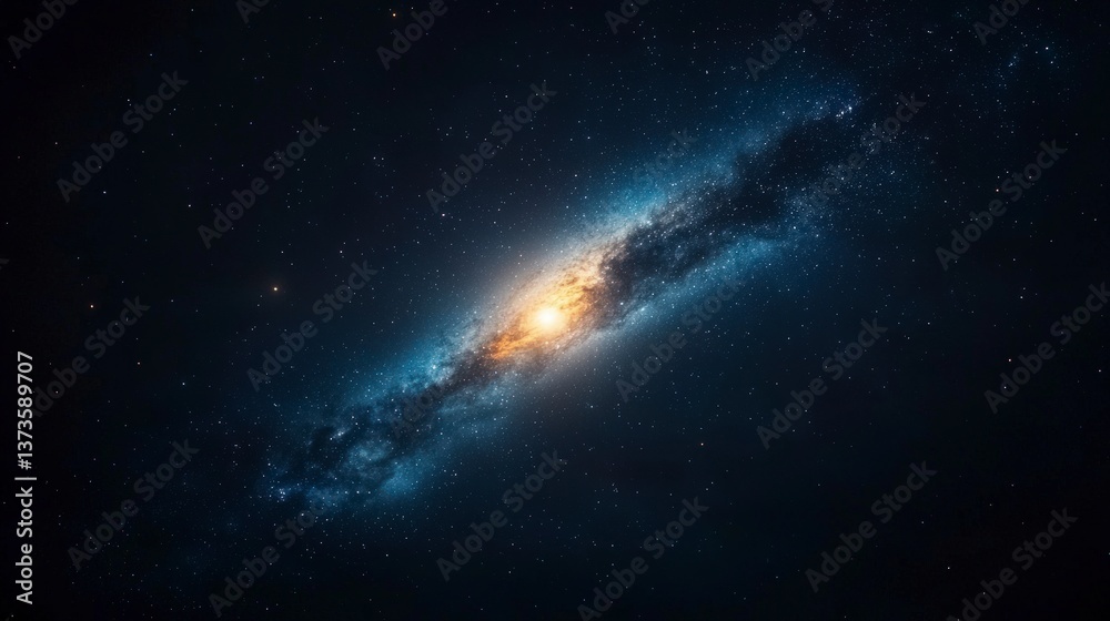 Fototapeta premium Majestic Spiral Galaxy Cosmic Dust Stars Nebula Night Sky Space Exploration