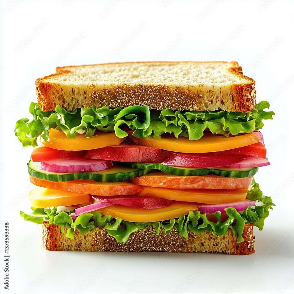 Sandwiches isolated on a white background: sandwiches made with fresh ingredients, especially healthy options. Sandwiches isolated on a white background: sandwiches made with fresh ingredients, especially healthy options.