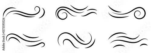 Wind blow line icon fresh vector cloud air isolated speed symbol. Wind blow air line icon logotype symbol.