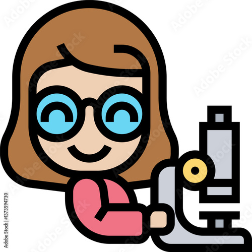 researcher Illustration on a white background