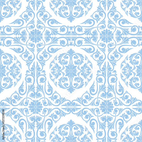 Retro decorative ornate floral seamless pattern