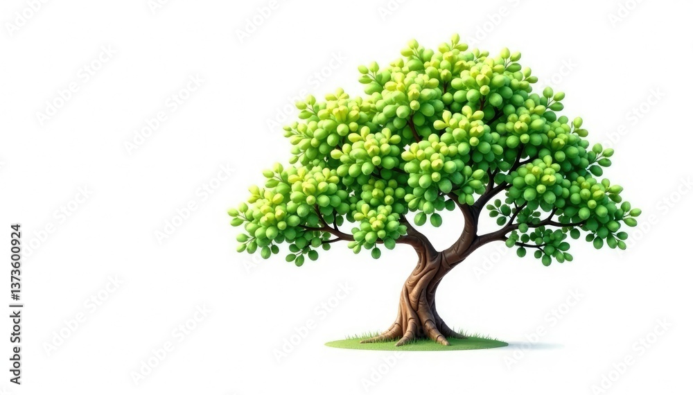 Obraz premium Single isolated tree branch on white background, single, tree branch