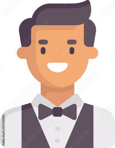 croupier Illustration on a white background