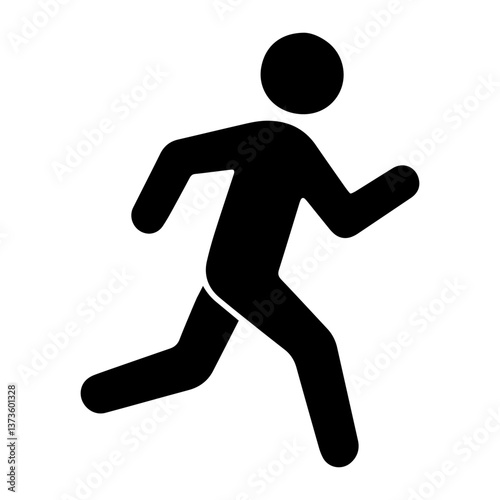 Silhouette Icon Running Person, representing active lifestyle and fitness motion