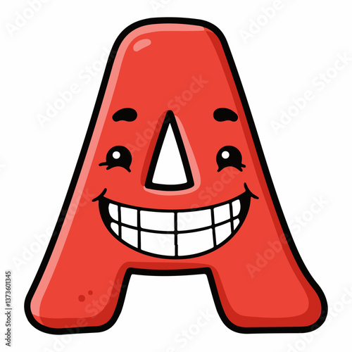 Smiling Cartoon Letter A Ch...