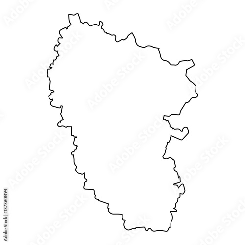 Luhansk region of Ukraine, vector Outline Map Luhansk region Borders