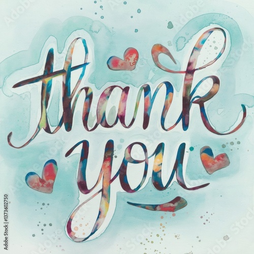Colorful watercolor art featuring the words 