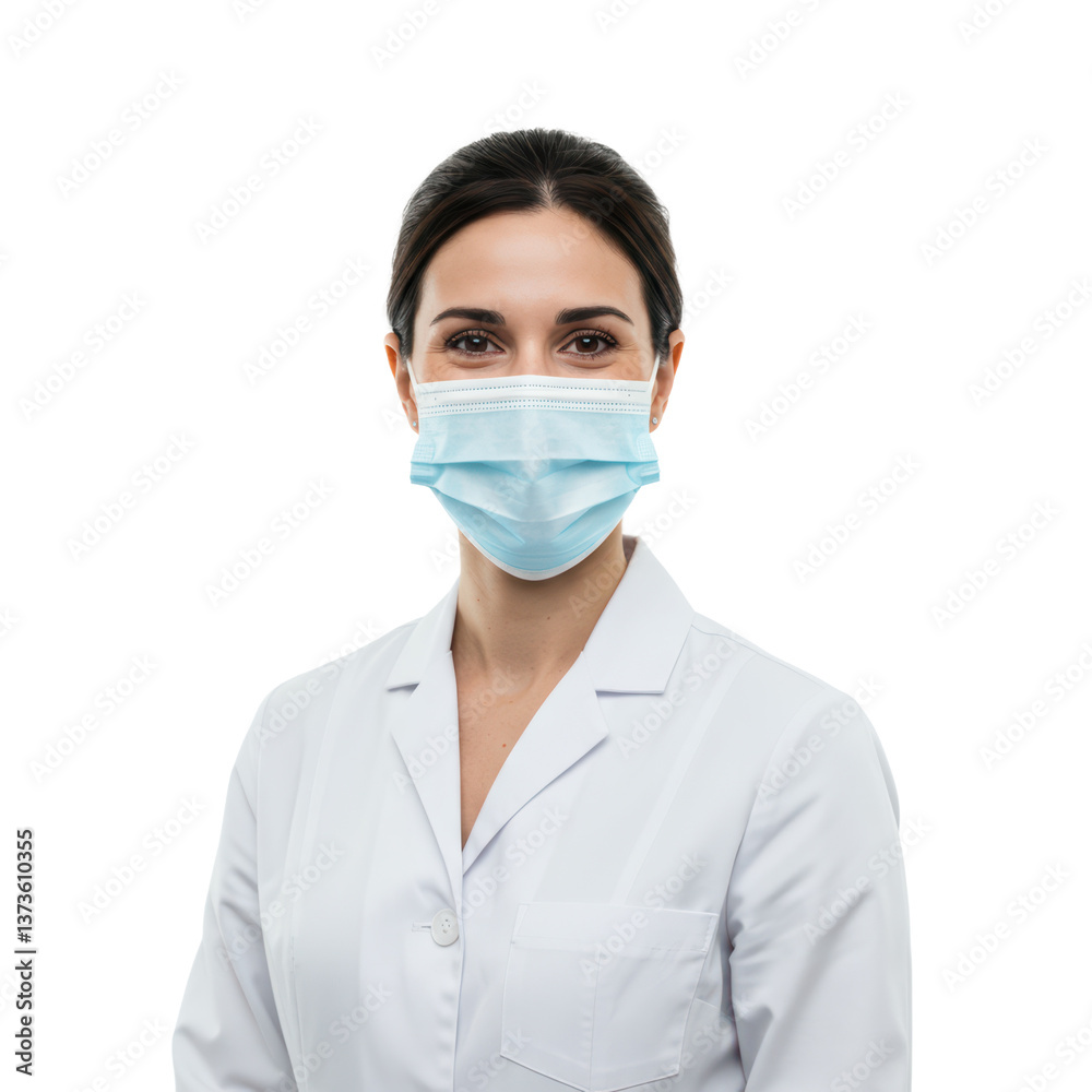 A smiling healthcare worker in a surgical mask provides a sense of calm and reassurance. A smiling healthcare worker in a surgical mask provides a sense of calm and reassurance.