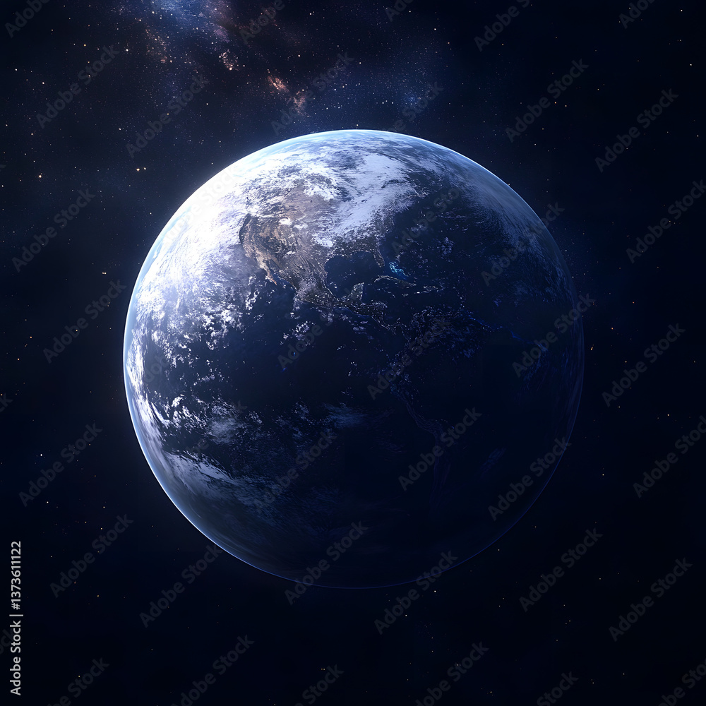 Obraz premium Majestic Earth A Stunning View from Space Celestial Wonders