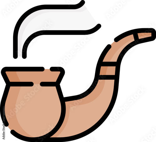 smoking pipe Illustration on a white background