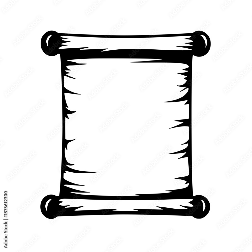 An old paper scroll isolated on a with stylized torn edges Classic design for stories and maps Copy space available