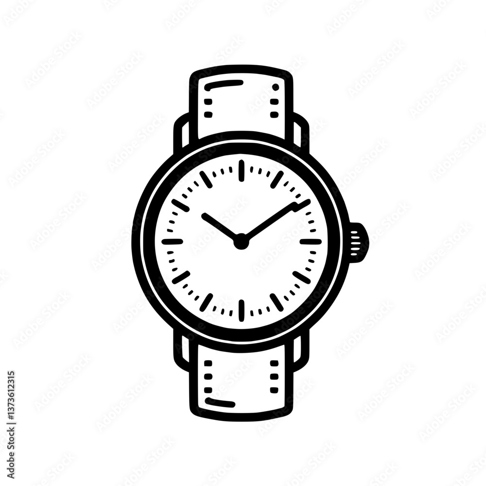A classic wristwatch with a round face and a leather strap Time is of the essence and this timepiece tells it simply A symbol of punctuality A classic wristwatch with a round face and a leather strap Time is of the essence and this timepiece tells it simply A symbol of punctuality