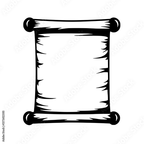 An old paper scroll isolated on a with stylized torn edges Classic design for stories and maps Copy space available