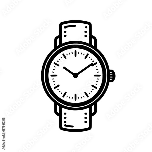 A classic wristwatch with a round face and a leather strap Time is of the essence and this timepiece tells it simply A symbol of punctuality